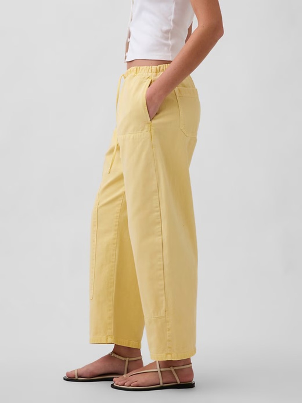 GAP Easy Double-Knee Barrel Pants Yellow - Picture 5 of 6